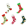 Miniatyrbillede 1 af 8: Julstrumpor Trendiga Färgglada sockar 5 olika motiv Pepparkaka MultiColor one size