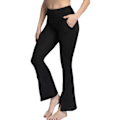 Pikkukuva 1 / 4: Svarta Bootcut Leggings med Fickor och Split Black S
