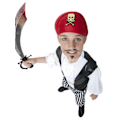 Pikkukuva 4 / 4: Pirat Sjörövare Maskeraddräkt Barn Large 10-12 År 145-158 cm Black