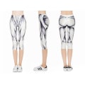 Pikkukuva 2 / 4: Vit Svarta Capri Leggings med Muskler White S