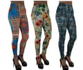 Sömlösa Mönstrade Leggings 3-pack multifärg one size