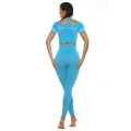 Miniatyrbillede 3 af 5: Yoga Leggings Blå Blue L