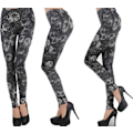 Miniatyrbild 2 av 2: Grå blommiga leggings O/S grå one size