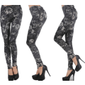 Miniatyrbillede 2 af 2: Grå blommiga leggings O/S Grey one size