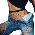 Miniatyrbillede 1 af 2: Fishnet Tights Black one size