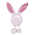 Pikkukuva 2 / 3: Kaninset 3 delar Öron Fluga Fluffig Tofs Maskerad White one size