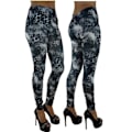 Miniatyrbild 1 av 3: Mörka Legging med Leopard Mönster Svart one size