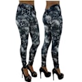 Miniatyrbild 1 av 3: Mörka Legging med Leopard Mönster Svart one size