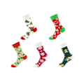 Miniatyrbillede 2 af 8: Julstrumpor Trendiga Färgglada sockar 5 olika motiv Pepparkaka MultiColor one size