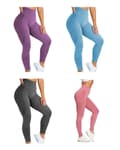 Blåa Tights Seamless Hög midja  Leggings Blå L