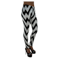 Miniatyrbillede 1 af 5: Svart vita leggings med resår i midjan Black one size