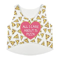Miniatyrbillede 2 af 5: Allt jag bryr om är Pizza Crop Topp White XL