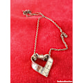 Miniatyrbillede 2 af 6: Hjärtformad meter Halsband Bronze one size