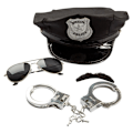 Miniatyrbillede 1 af 3: Polis set vuxen Halloween Maskerad Black one size