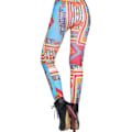 Pikkukuva 4 / 4: Färgglada mönstrade leggings MultiColor one size
