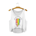 Pikkukuva 3 / 3: Regnbåge splash Crop Topp White L