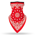 Miniatyrbild 3 av 3: Ansiktsscarf Bandana Baklava Multifunktionsscarfs Tvättbar Röd one size