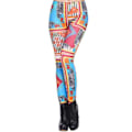 Pikkukuva 1 / 4: Färgglada mönstrade leggings MultiColor one size