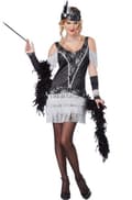 Elegant Flapper Charleston Razzle Dazzle Maskeraddräkt Black M