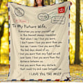 Miniatyrbild 3 av 4: Plush Filt Pläd To My Future Wife multifärg one size