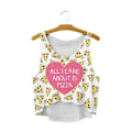 Miniatyrbillede 3 af 5: Allt jag bryr om är Pizza Crop Topp White M