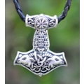 Miniatyrbild 1 av 2: Nordiska vikingar amuletthänge halsband get Thors hammare halsband Silvergrå one size