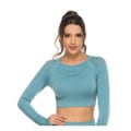 Pikkukuva 2 / 4: Blå Crop Top seamless med långa armar. Blue L