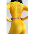 Miniatyrbild 5 av 5: Gul Crop Top seamless med långa armar. Gul S