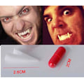 Pikkukuva 4 / 5: Vampyrtänder 2,6 cm 2-pack med blodampuller Halloween White one size