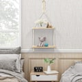 Miniatyrbillede 3 af 3: Væg Hylde Træ Boho Chic Makramé Stue Badeværelse Soveværelse Brusebad Børneværelse Indretning