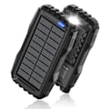 Miniatyrbilde 3 av 5: Sollader 20000mAh Power Bank Bærbar Solar Telefonlader, Camping Vanntett Ekstern Batterilader for Mobiltelefon, 2 USB/LED-lommelykt med