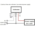Miniatyrbillede 7 af 8: Blå Digital Voltmeter 3.3-30V Sort