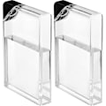 Miniatyrbillede 2 af 2: 2 stk. Transparente Flade Vandflasker Bærbar Flad Vandflaske Bærbare Rejseflasker 17X11X3cm