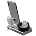 Miniatyrbillede 4 af 4: 3-i-1 Ladestation til iPhone, Apple Watch, AirPods Sølv