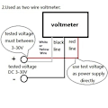 Miniatyrbillede 8 af 8: Blå Digital Voltmeter 3.3-30V Sort