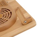 Miniatyrbillede 3 af 8: Laptop køleplade 2 niveauer justerbar vinkel bambus materiale ergonomisk design bærbar dobbelt ventilatorer laptop stativ