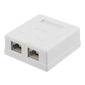 Miniatyrbilde 5 av 5: Skjermet nettverksveggkontakt Overflatemontert FTP 2xRJ45 Cat6A hvit
