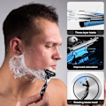 Miniatyrbilde 5 av 5: 20 stk Barberblader for Menn med Dobbel Smørestripe Universelle Kompatible med Mach3