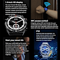 Miniatyrbild 3 av 6: Ny NFC Smartklocka Herr Smart Bluetooth Samtal Sport GPS Spårning Smartwatch Dam Puls EKG PPG Smartklocka För Android ios Svart Läder