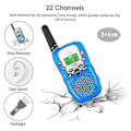 Miniatyrbilde 3 av 4: Walkie-talkies for barn, 3 stk, 3 mils rekkevidde med bakgrunnsbelyste lommelykter (rui)