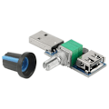 Miniatyrbillede 2 af 5: 3 stk. 5W USB-blæser Luftmængdehastighed Trinløs Styringsmodul USB-hastighedsregulator DC 5V USB-hunindgang