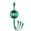 Pikkukuva 1 / 7: USAMS-kaapeli U69 3in1 1m vihreä/vihreä (salama/microUSB/USB-C) SJ508USB03 (US-SJ508)
