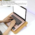Miniatyrbillede 8 af 8: Laptop køleplade 2 niveauer justerbar vinkel bambus materiale ergonomisk design bærbar dobbelt ventilatorer laptop stativ
