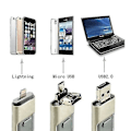 Miniatyrbilde 5 av 5: 128 GB 3 i 1 USB-minne Ekstra Minne Stick Otg Pendrive For Iphone Ipad Android Pc(Gull) Gull 128 GB