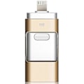 Miniatyrbilde 1 av 5: 128 GB 3 i 1 USB-minne Ekstra Minne Stick Otg Pendrive For Iphone Ipad Android Pc(Gull) Gull 128 GB