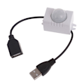 Miniatyrbillede 1 af 10: Bevægelsessensor kontakt USB 5V PIR-sensor LED-omskifter Kontrolenhed til LED-striplys USB ventilator Drikkevandsfontæne til kæledyr og mere