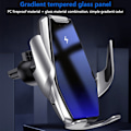 Miniatyrbilde 5 av 8: Trådløs billader, 15W hurtiglading bilmonteringslader Auto-Clamping Air Vent Telefonholder Kompatibel med IPhone 11Pro/Max/XR/11/X/8, Samsung