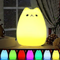 Miniatyrbild 1 av 3: Led Nattlampa, Led Katt Nattlampa Silikon Baby Nattlampa Portabel Barn Nattlampa Med 7 Färger