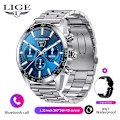 Miniatyrbillede 1 af 6: LIGE Smarture til mænd Smart Watch Bluetooth Opkald Smartwatch Mode Business Ur Nyt Smartband Mand Reloj 360 360