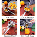 Miniatyrbillede 4 af 5: Citronpresser i rustfrit stål - Manuel saftpresser til citroner, appelsiner, lime, grapefrugt, vandmelon m.m.
